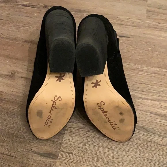 Splendid black suede open toe shoe booties size -9 - Picture 8 of 8